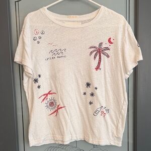 MOTHER White Graphic Short Sleeve Tee, L